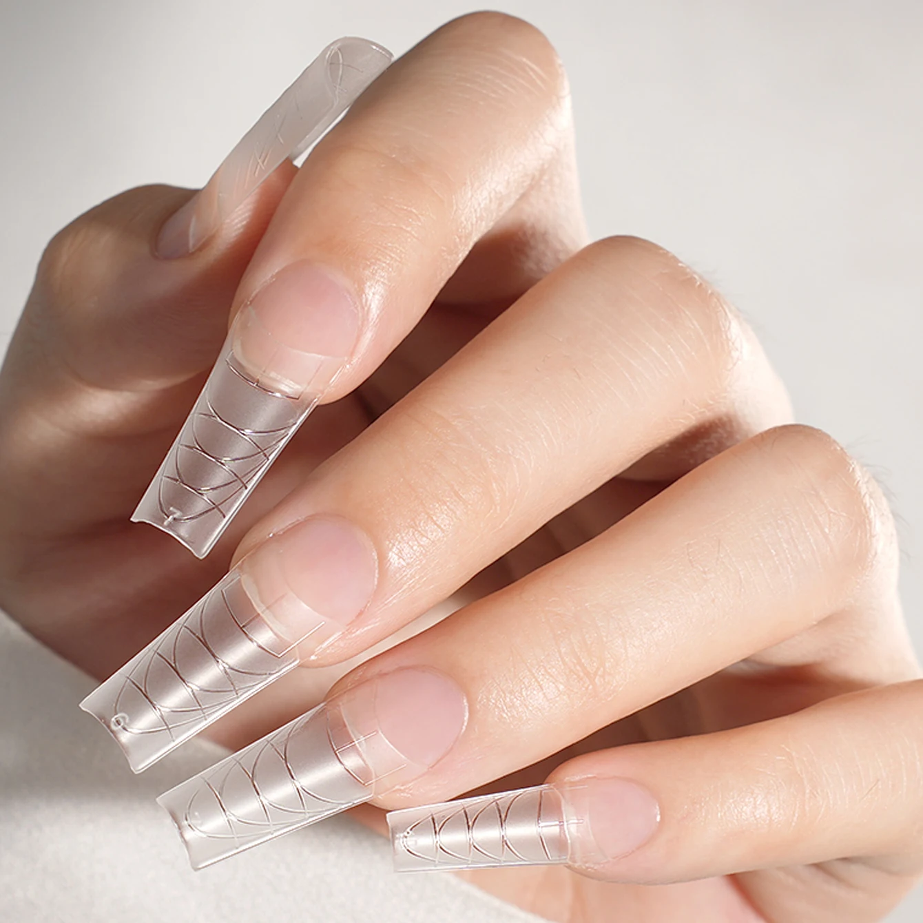 630Pcs Long Clear Coffin Nails Tips, Extra Long No C Curve Half Cover Coffin Nail Tips for Acrylic Nails Professional,