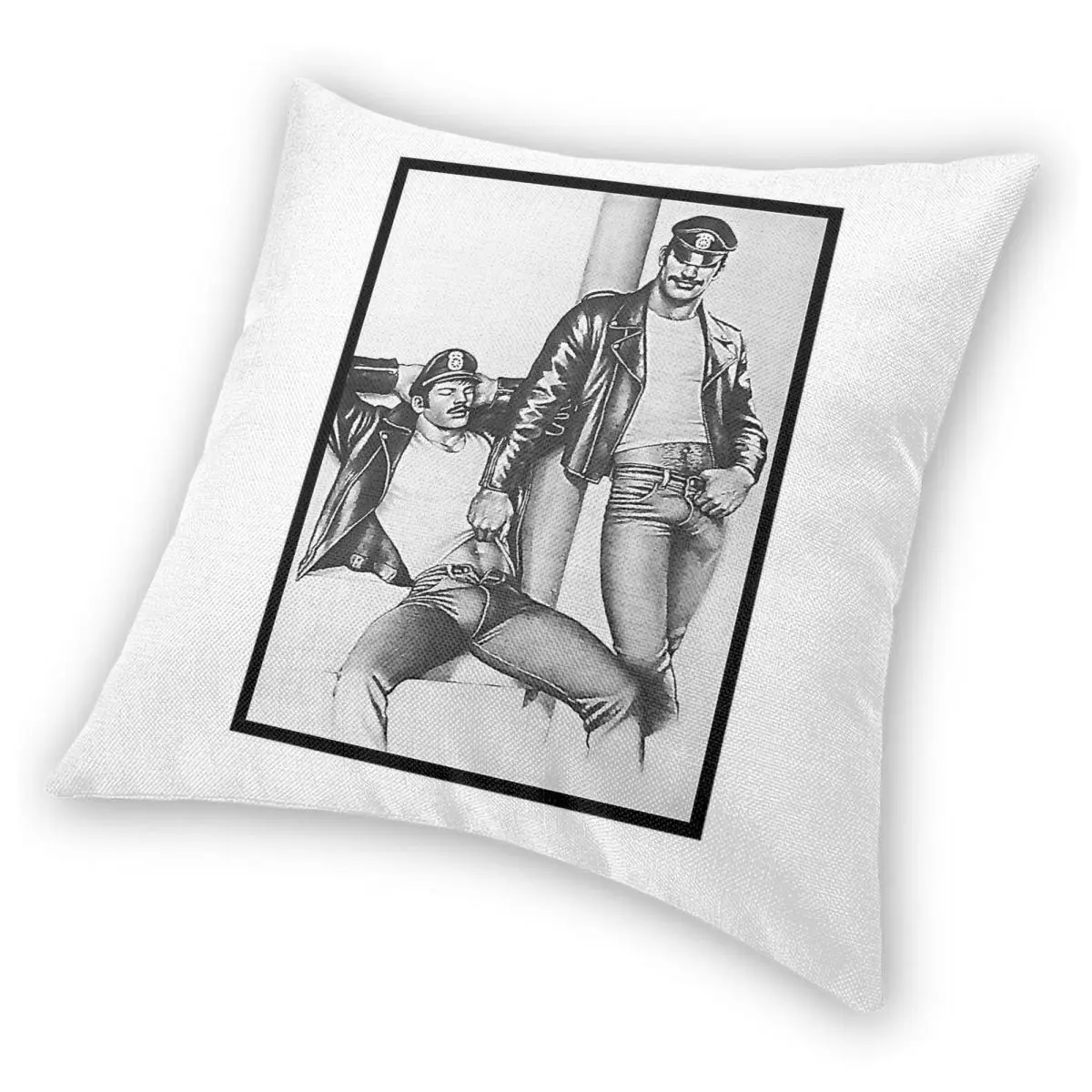 توم أوف فنلندا فريسكي الثنائي كيس وسادة مربع البوليستر الكتان المخملية الإبداعية البريدي ديكور المنزل وسادة القضية