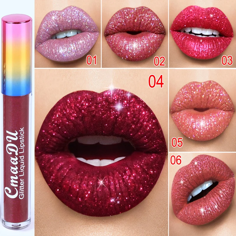 CmaaDu Diamond Sparkle Lip Gloss Long-lasting Moisturizing and embellishing lip lines to boost confidence