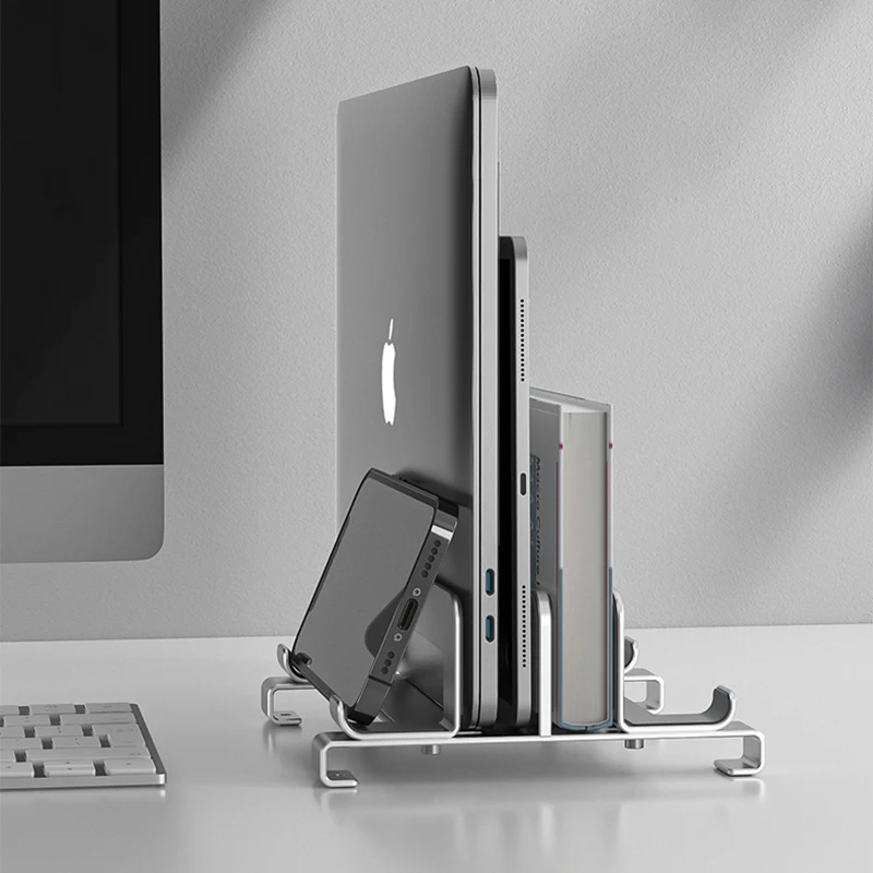 Imagem -02 - Suporte de Armazenamento Notebook Computador Suporte de Aço Carbono Base de Desktop Quatro-cartão de Dissipação de Calor Suporte de Armazenamento Mesa Portátil