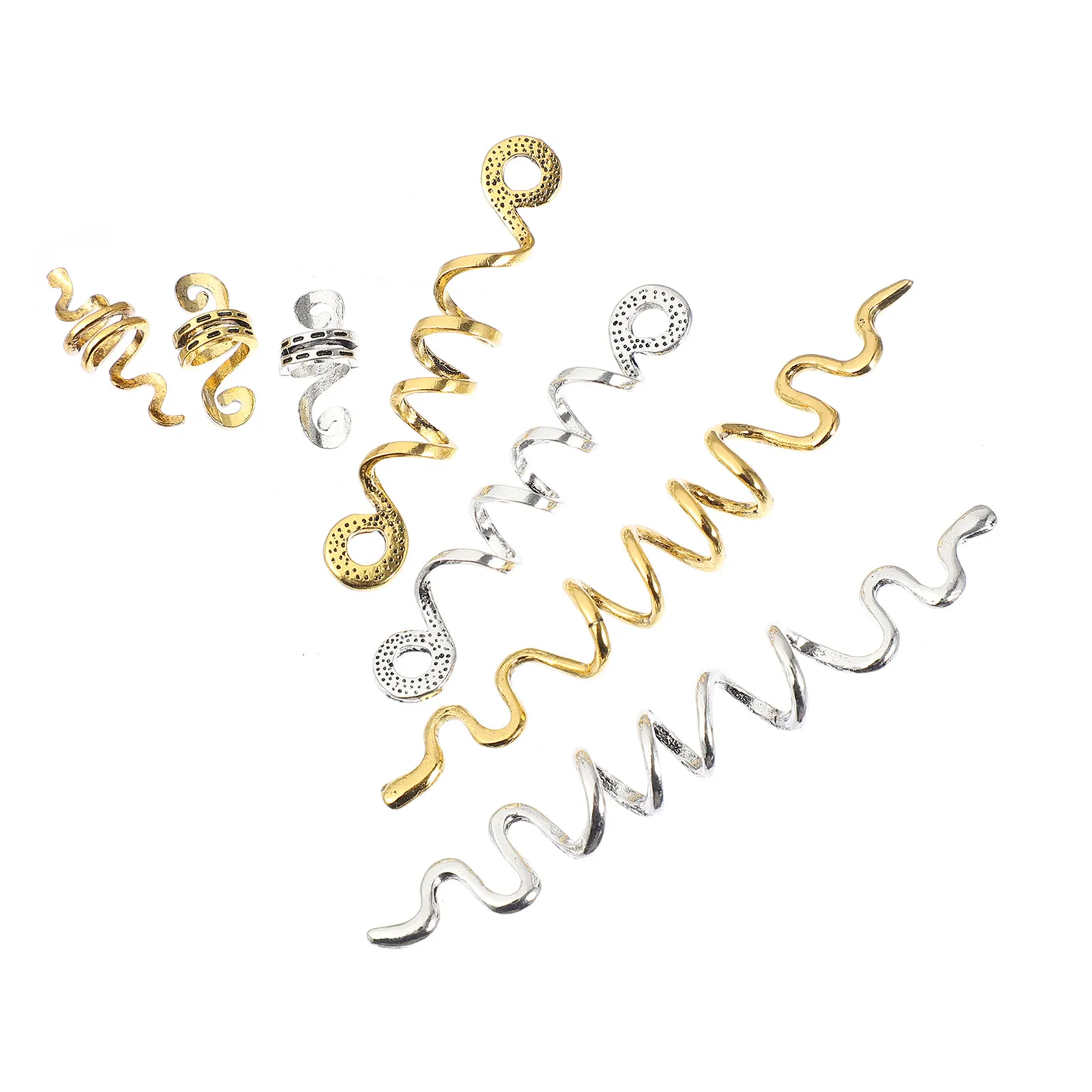 

16 шт. спиральных бусин для волос, манжеты для дредов, аксессуары для плетения кос из цинкового сплава, легкие в использовании украшения для локонов, прочная фиксация