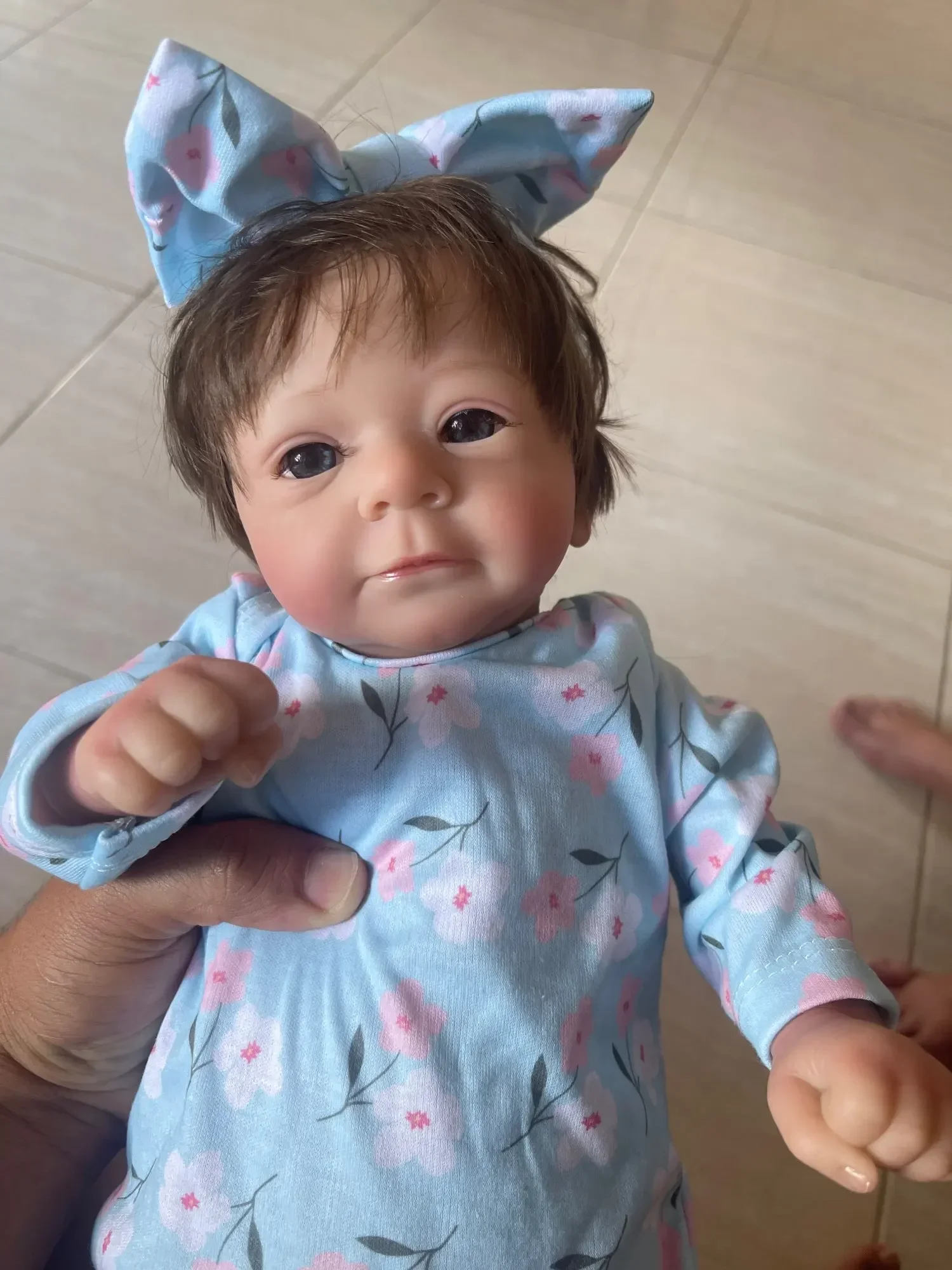 18'' Bebê Reborn Doll Soft Vinyl Reborn Baby3D Skin Multiple Layers Painting Collectible Art Doll Christmas Gift