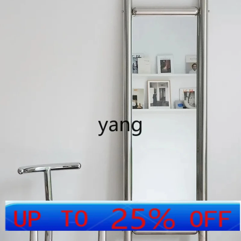 LHH Internet celebrity luminous H-mirror stainless steel floor full-length mirror clothing store fitting mirror