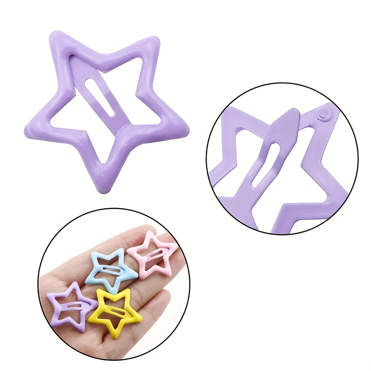 50pcs Cute Star Hair Clips - Adorable Headwear Hair Accessories for Baby Girls, Ideal choice for Gifts