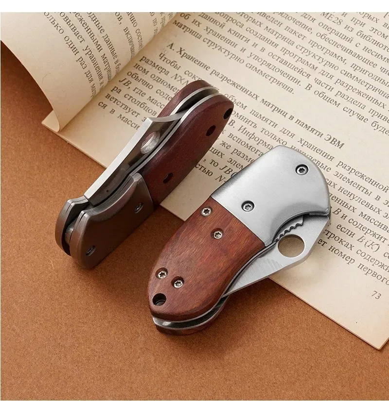 Stainless Steel Folding Knife, Portable Pocket-Sized Mini Knife, Sharp Fruit Knife