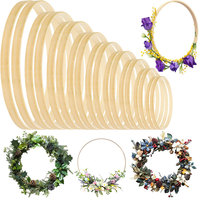 1/3pcs Wooden Bamboo Floral Circle Hoop 10/15/18/20/23/26cm Macrame Hoop for Wedding Party Home DIY Flower Hoop Decoration