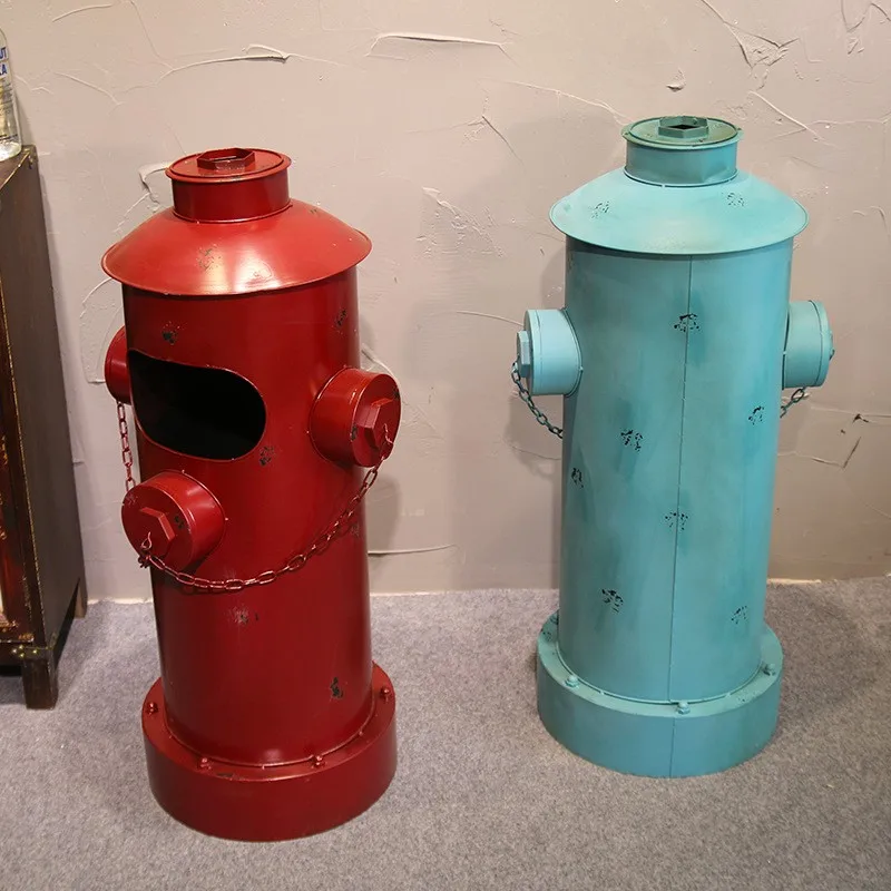 American Industrial Style Retro Trash Can LOFT Pedal Fire Hydrant Paper Basket Home Creative Bar Decoration Ornaments