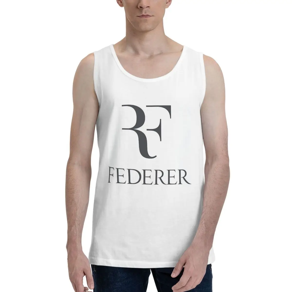 Roger Federer 100% Cotton Men's Sweatshirt Vest Sleeveless Clothing Tees Men Tank Tops T-shirt