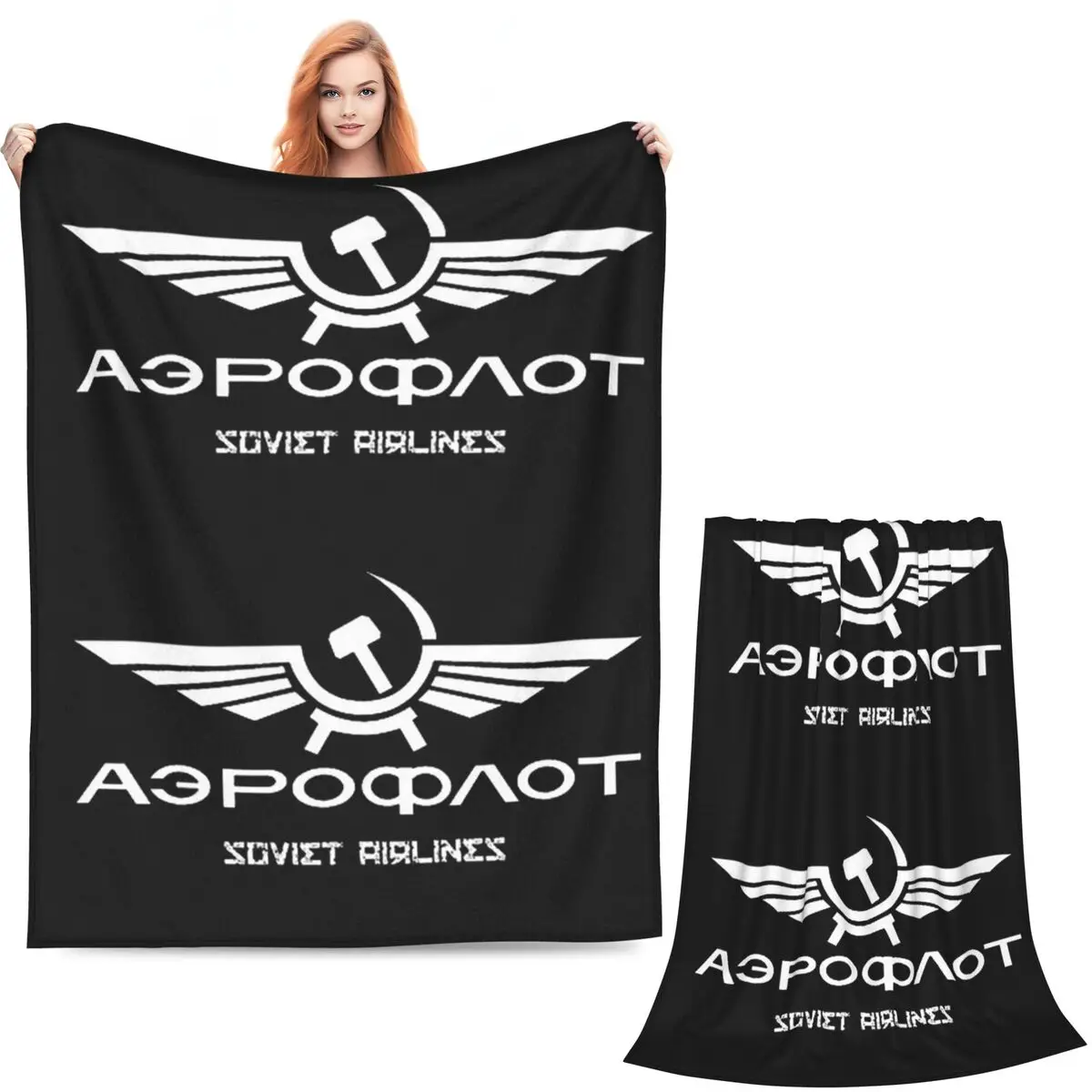Aeroflot Aviation Russe Pilote Aerospace Aviateur Blankets Soft Warm Flannel Throw Bedding for Bed  Picnic Travel Home Couch