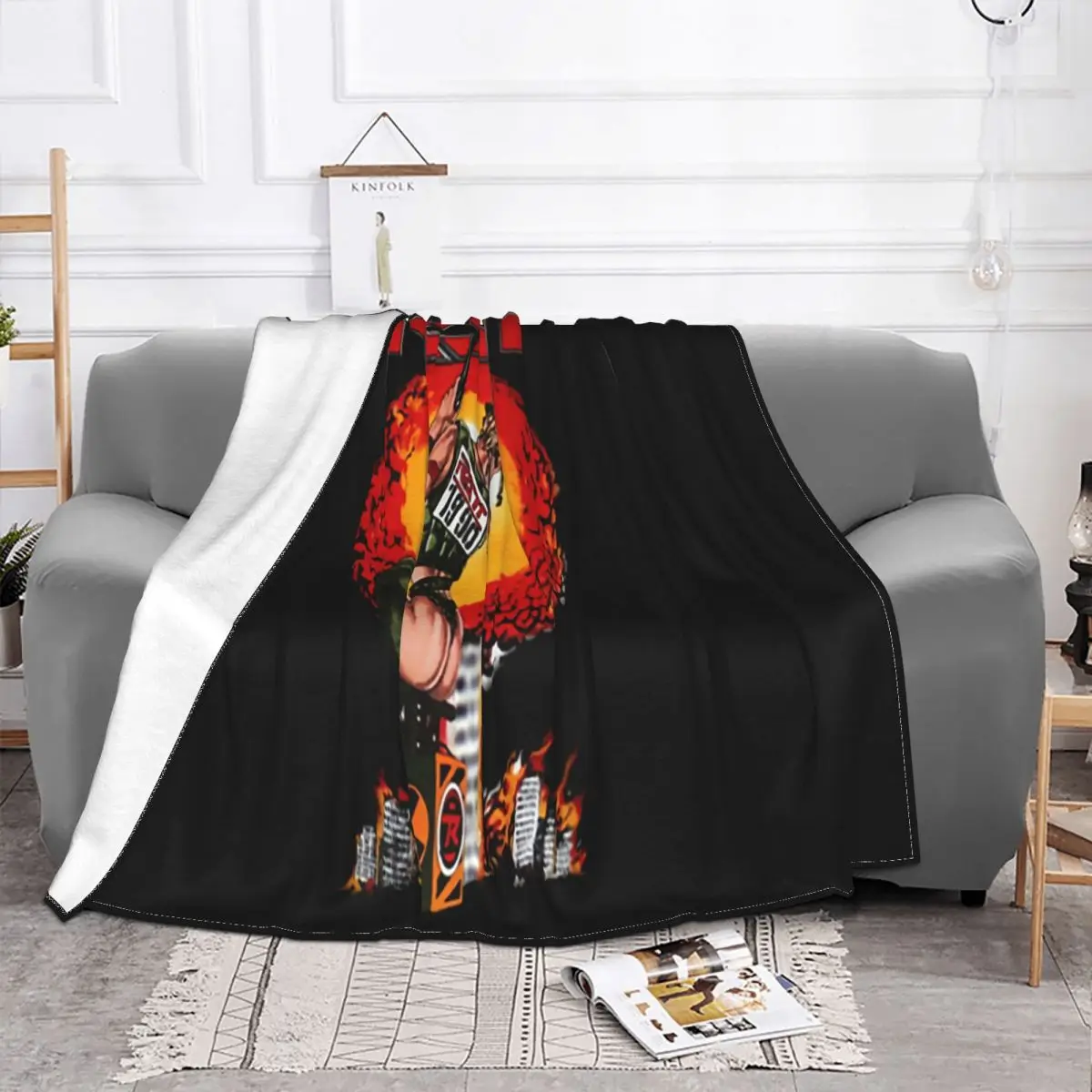 Ratt Detonator American Heavy Metal Band Sizes S To 6Xl Youth Adult Splicing Personality Cartoon Popular Style Throw Blanket