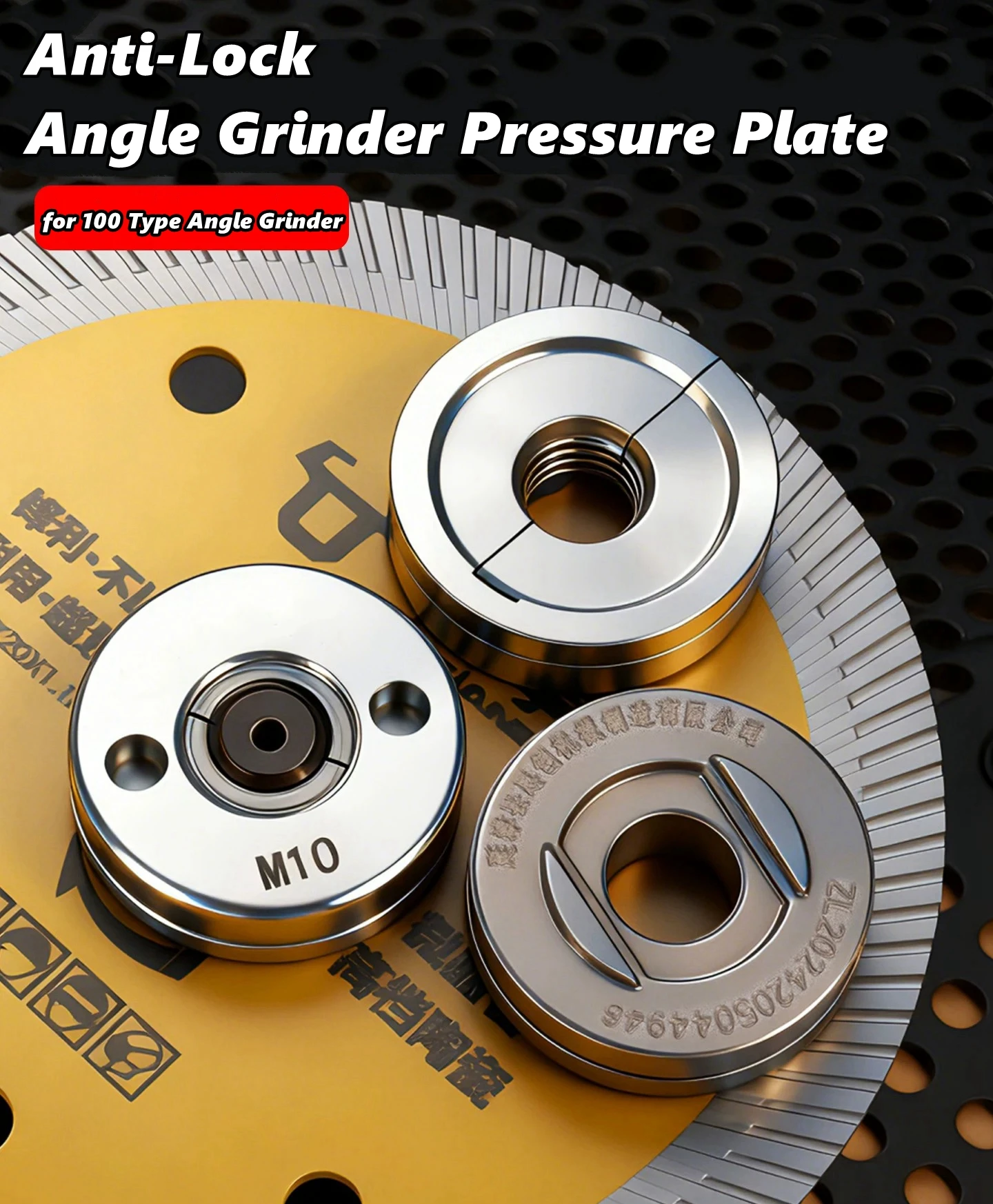 Anti-Lock Angle Grinder Metal Pressure Plate Replacement Inner Outer Flange Nut Set Tools for Angle Grinder