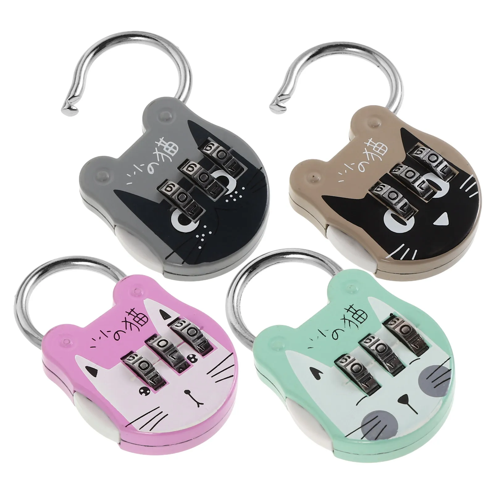 4pcs Multi-Function Combination Locks Compact Metal Padlocks Rustproof Wear-Resistant Sturdy Security Locks For Mailbox Cabinet
