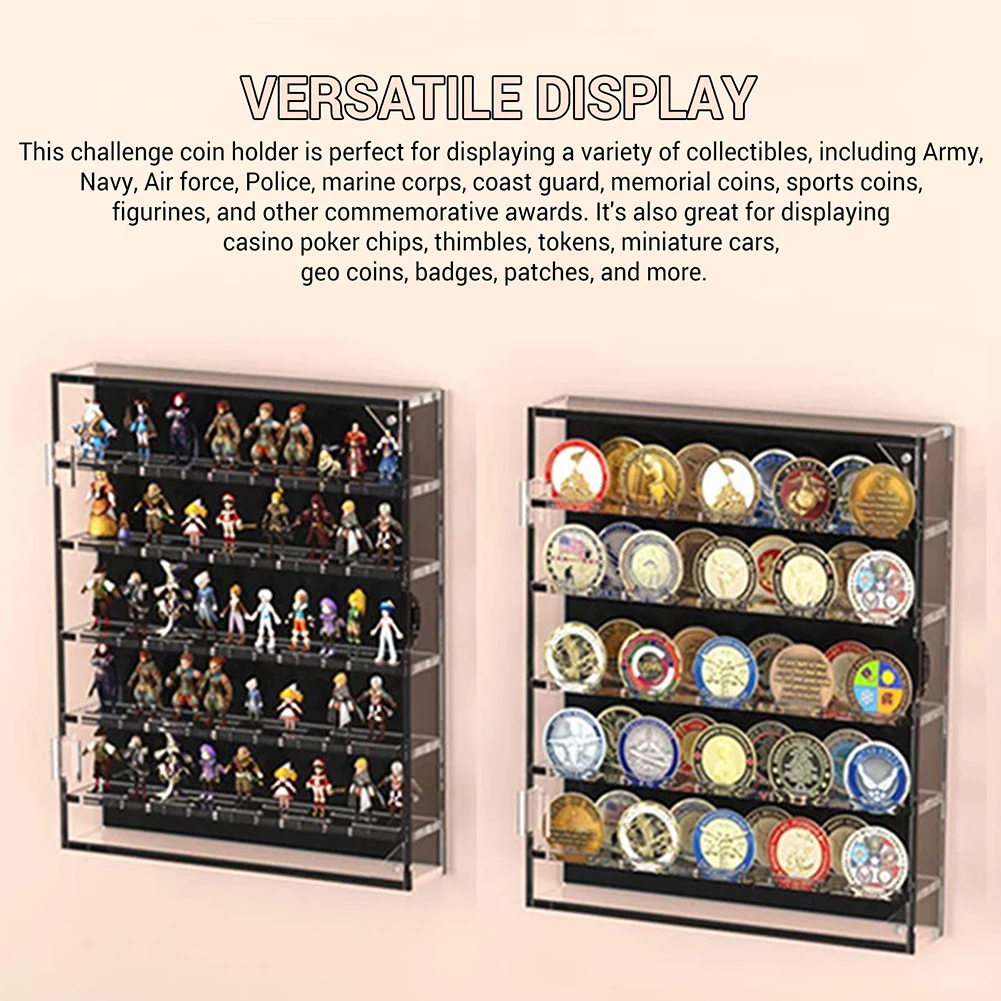 Ronde muntautomaat van acryl, transparante displaydoos van organisch glas, gouden muntenverzameldoos, opbergdoos voor badges