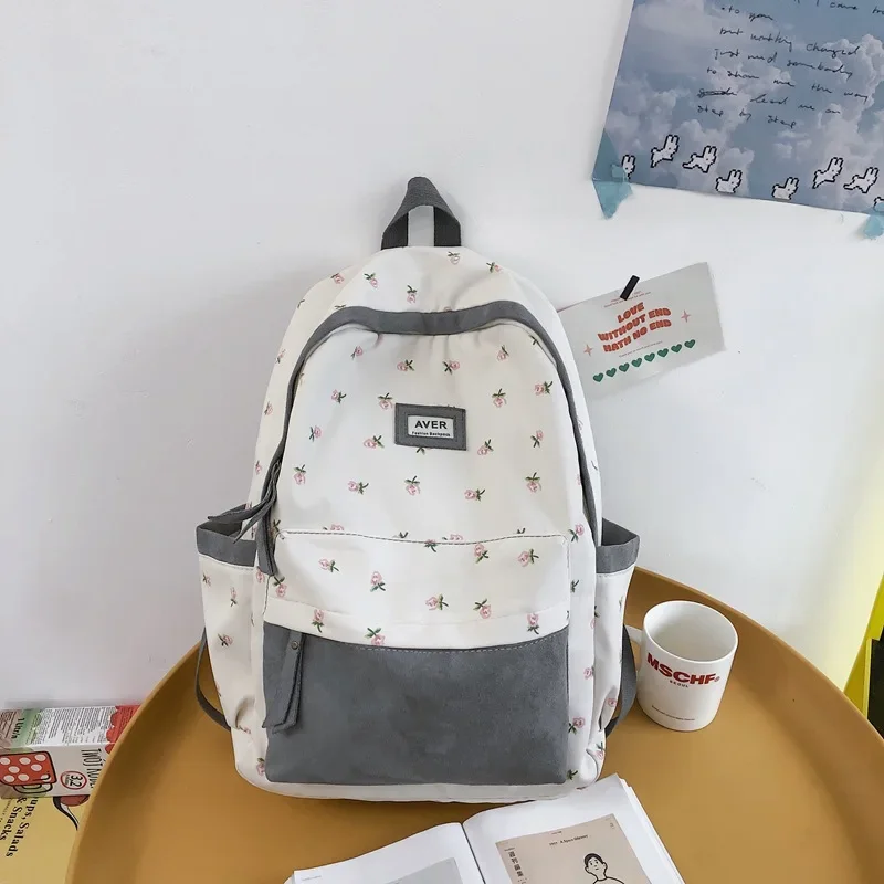 

Floral Pattern Waterproof Breathable Backpack Women's Bag 2022 Trend Large Capacity Schoolbag for Student New Woman Backbag