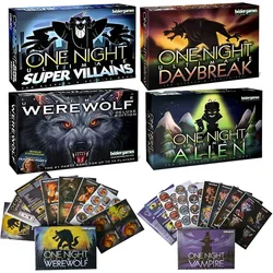 One Night Ultimate Werewolf Cards Collection Board Game Alien Super Villains Edition Deck For Party Playing