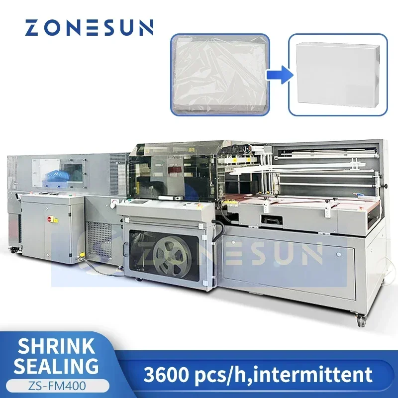 ZONESUN ZS-FM400 Attrezzatura per l'imballaggio automatico del cartone della scatola della macchina termoretraibile ad alta velocità