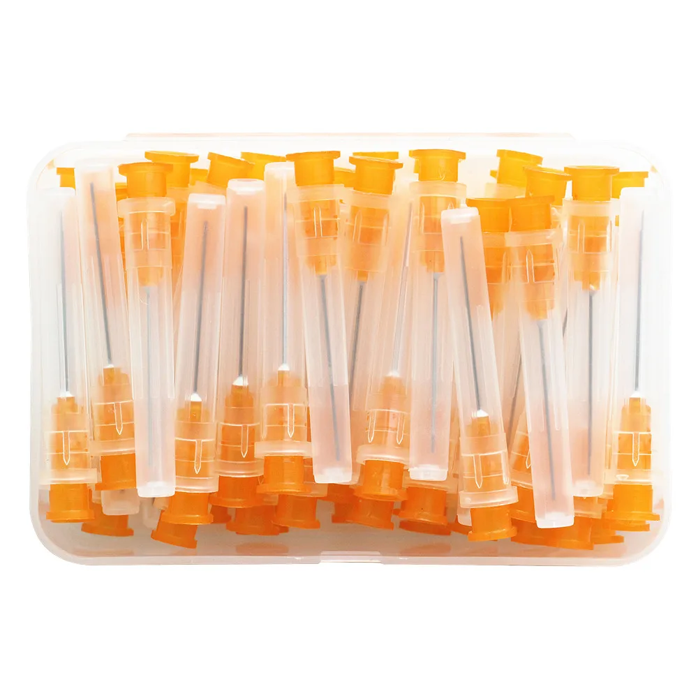 1Box(50Pcs) Dental Endo Irrigation Needle tip 25Ga Root Canal Side Vented Hole Syringe Plain Ends Notched Dentistry Lab Prod