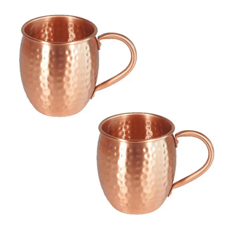 Juego de tazas de cobre para cócteles, tazas de cobre martillado para bebidas de cerveza de jengibre, whisky y accesorios de bar