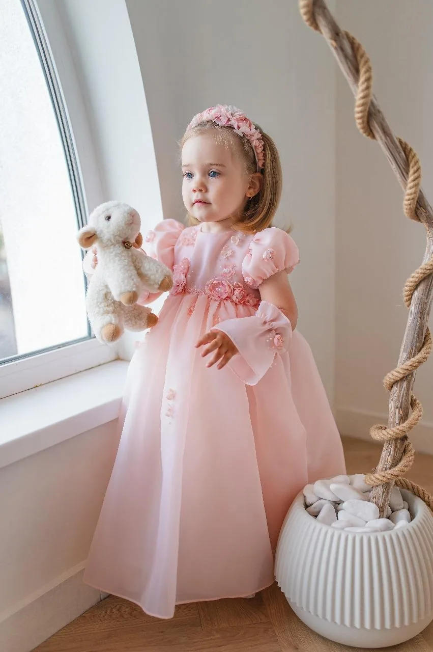 2026 Elegant Tulle Flower Girl Dress Elegant Long Multi-Layered A-Line Puffy Princess Dress Girls Formal Wedding Party Dress
