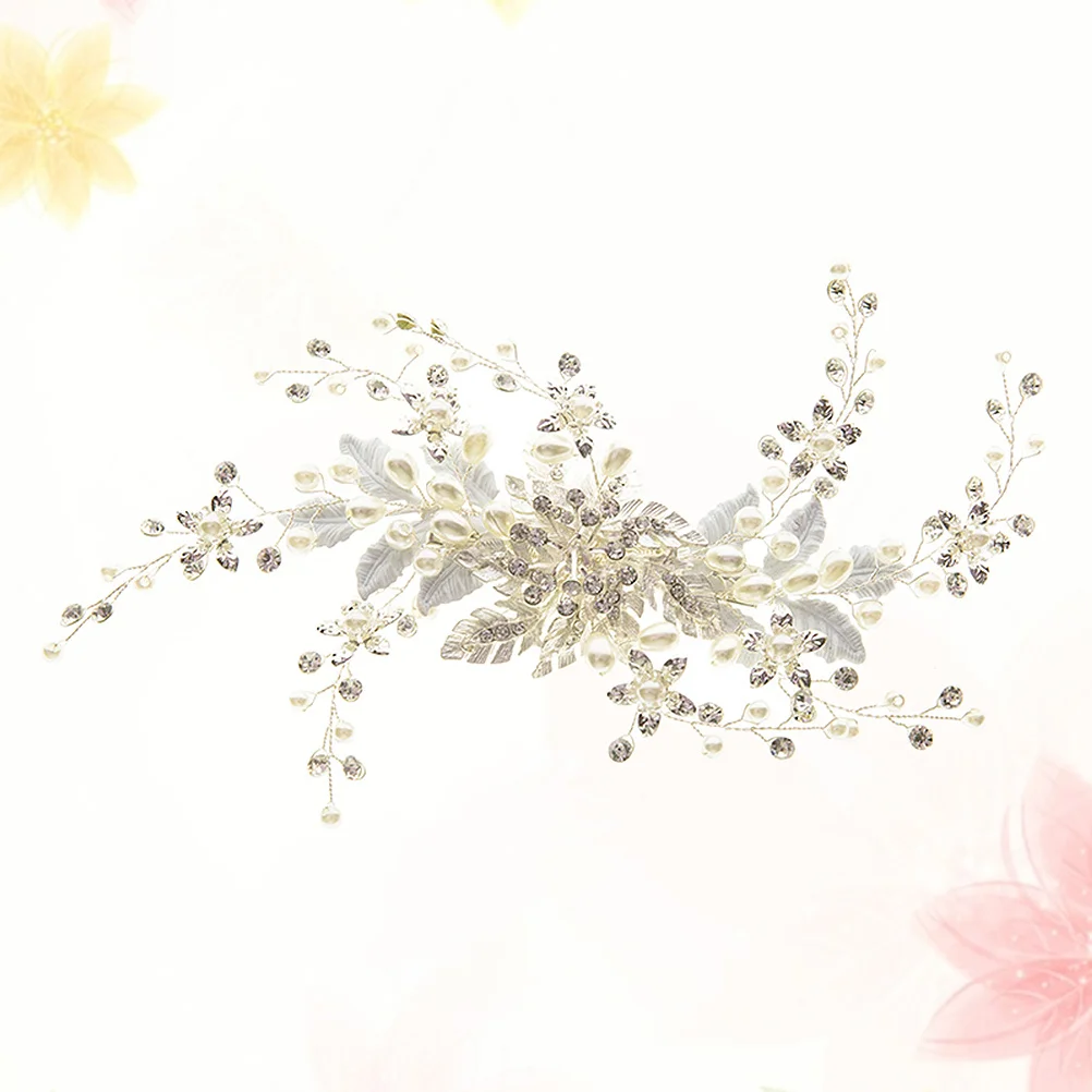 حجر الراين زهرة دبوس الشعر الفضة غطاء الرأس الزفاف أنيقة الزفاف خوذة حفلة موسيقية مساء إكسسوارات الشعر للنساء