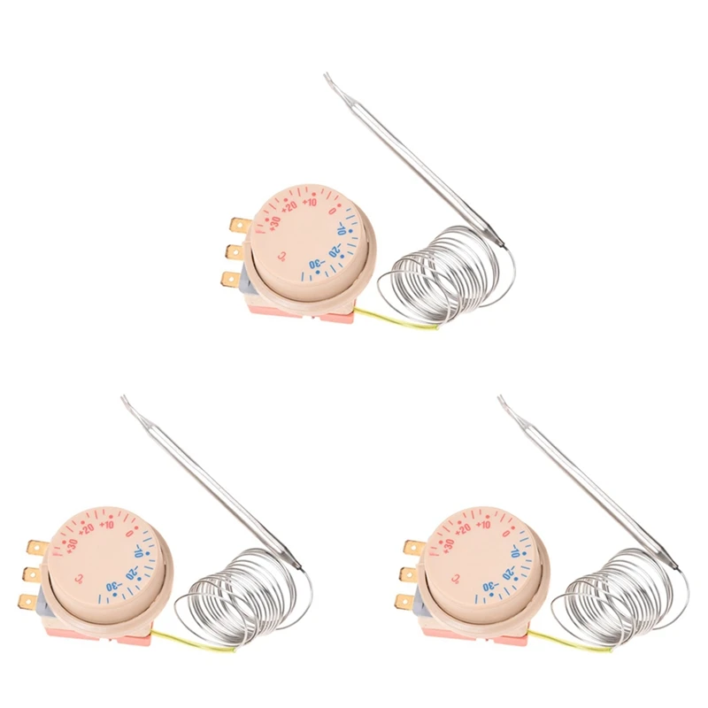 

Promotion! 3X AC 250V 16A Freezer Refrigerator Thermostat -30 To 30 Celsius Degree