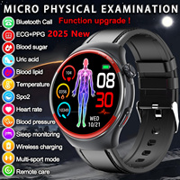 2025 New ECG+HRV Medical Grade Smart Watch Blood Sugar Blood pressure Blood oxygen voice call Health monitoring Smartwatchs Men