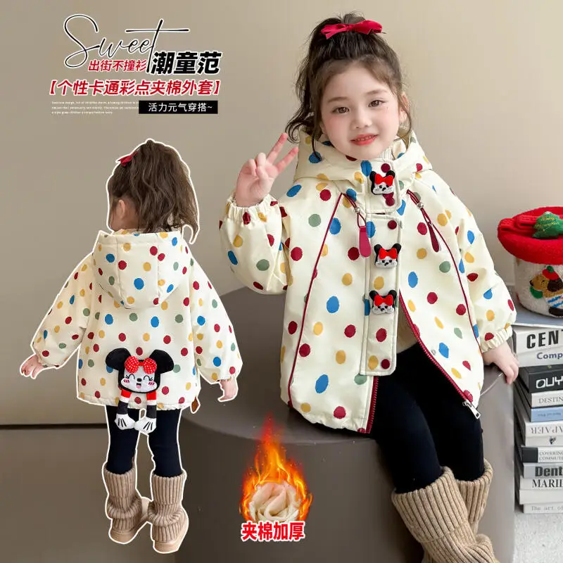 

Sweet Girl Cotton-Padded Jacket New Winter Style Korean Version Children's Hooded Jacket Cute Girls' Warm Cotton-Padded Jacket