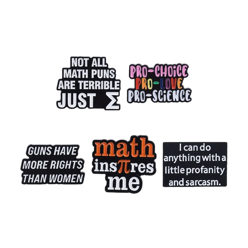 Pin de esmalte con símbolos de ciencia matemática, broche de solapa con la frase 'No son todos los juegos de palabras matemáticos horribles, solo Σ', regalos de joyería