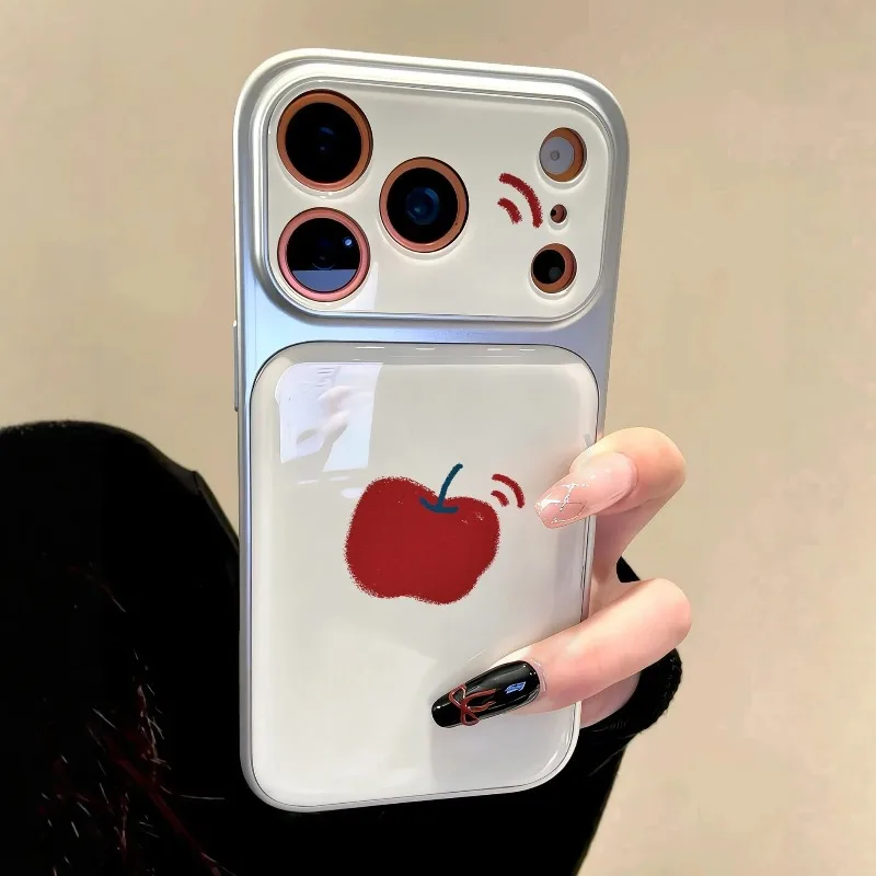 Simple Red Phone Case Compatible with IPhone 17 Pro Max, Fits New IPhone 16 Pro and Large Window Design for 15 Plus 17Plus
