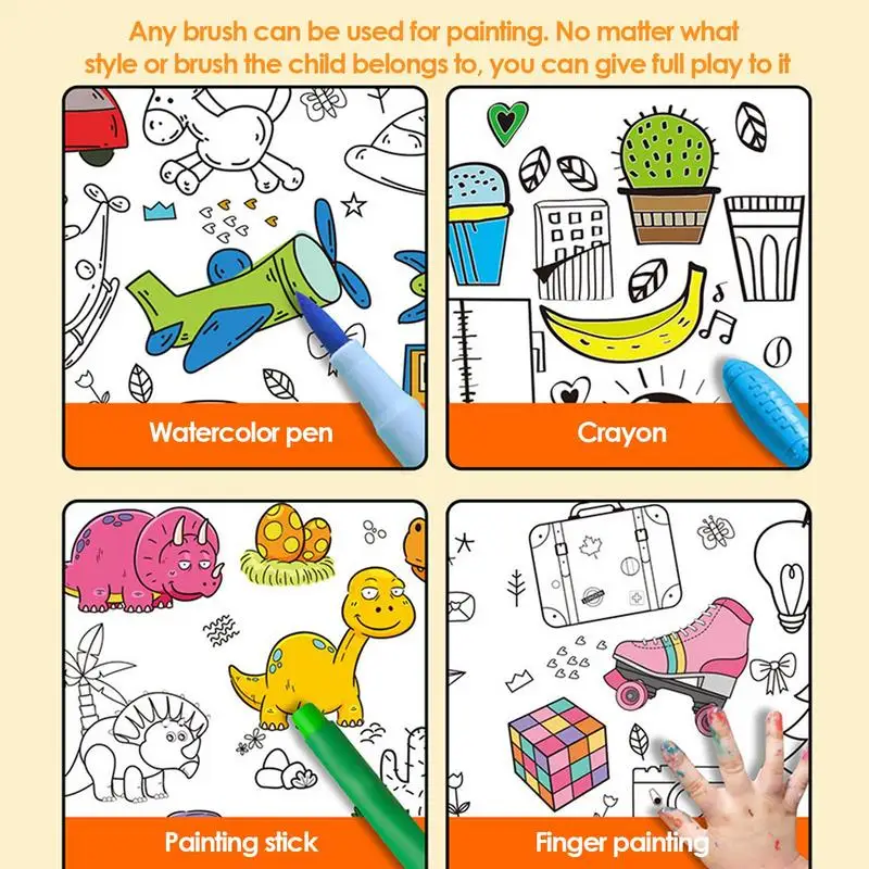 Dziecięca Rolka do Kolorowania Kreskówka Długa Rolka do Rysowania Samoprzylepna na Ścianę Poprawia Motorykę Małą Zabawka Edukacyjna do Szkoły Domu dla Chłopców i Dziewcząt