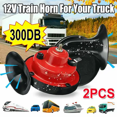 2X 300DB 공기 달팽이 자동차 경적 12V 트럭 트럭 SUV RV 기차 트럭 보트 시끄러운 캠핑카 유니버설