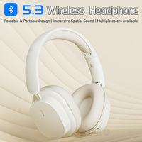 Bluetooth 5.3 Fashion Wireless Headphones HIFI Stereo Portable Over-ear Business Headset Low Latency Gaming Earphones With Mic
