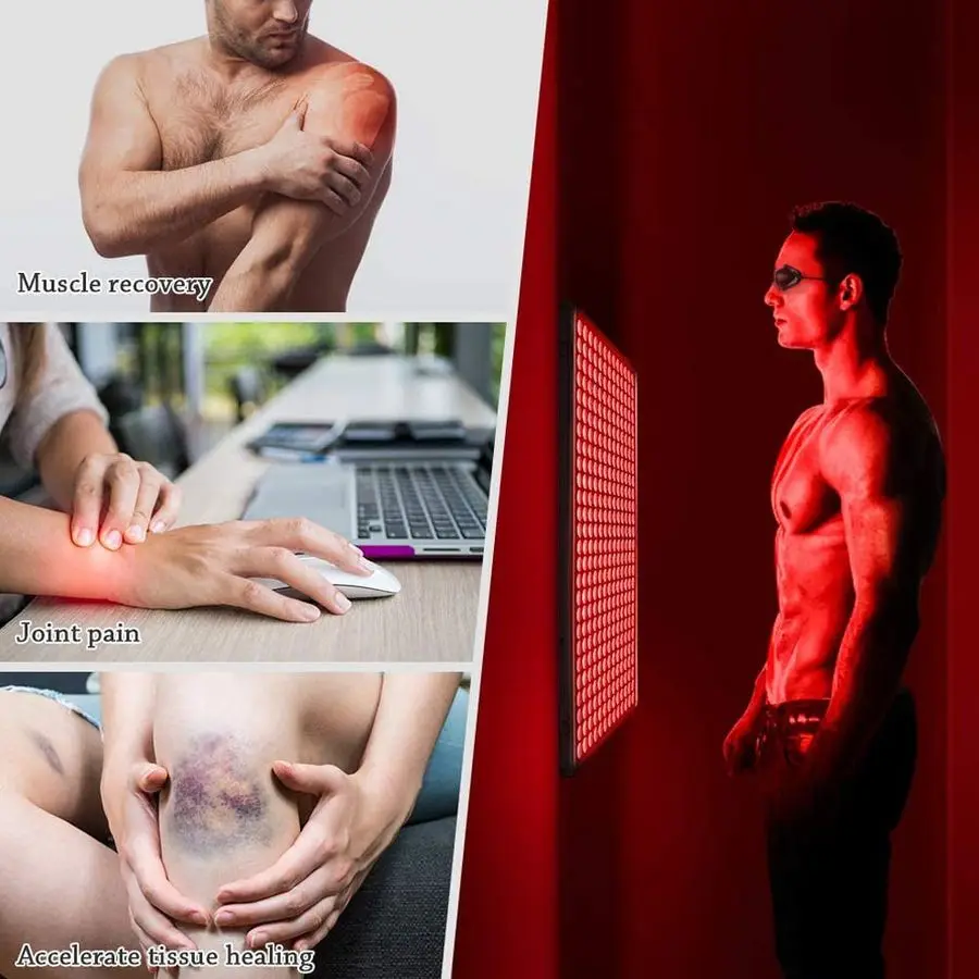 Terapia de luz 338 LEDs Dispositivo de terapia de luz vermelha vermelha profunda 660nm para rosto corporal para alívio da dor, saúde da pele, antienvelhecimento