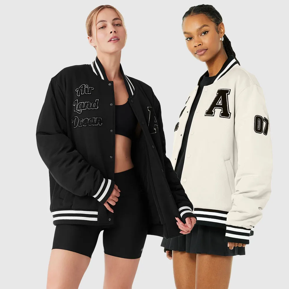 American retro jacket Y2K high street hip-hop style letter embroidered baseball uniform loose oversized personalized jacket