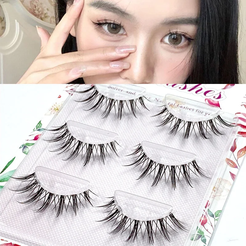 캣아이 속눈썹 투명 밴드 속눈썹 코스프레 속눈썹 클러스터 내추럴 속눈썹 연장 메이크업 버건디 인조 속눈썹