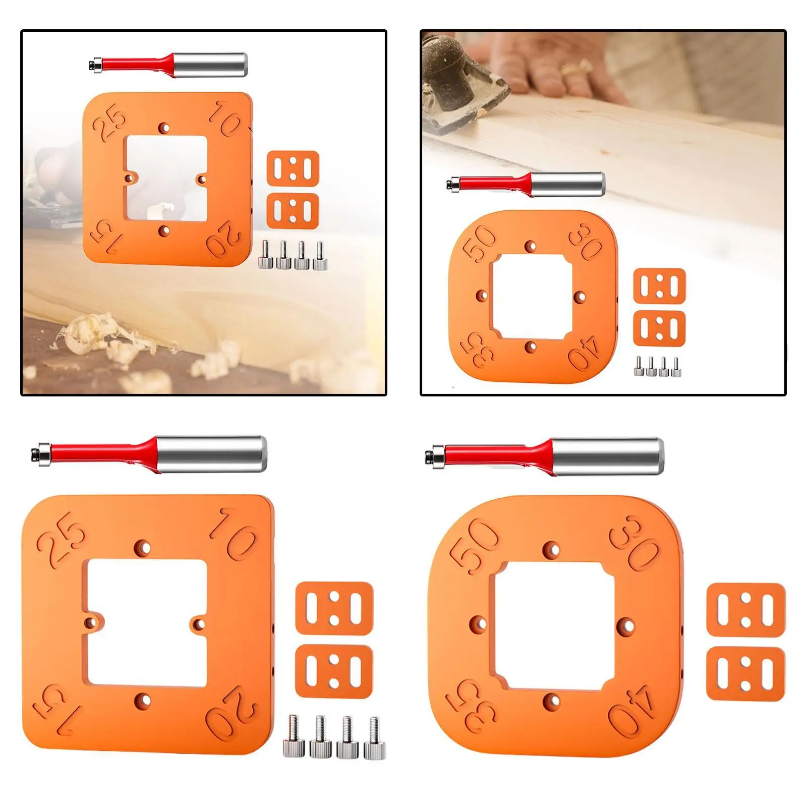 Kit de plantilla de radio de esquina de enrutador, recorte profesional multiusos para carpintería