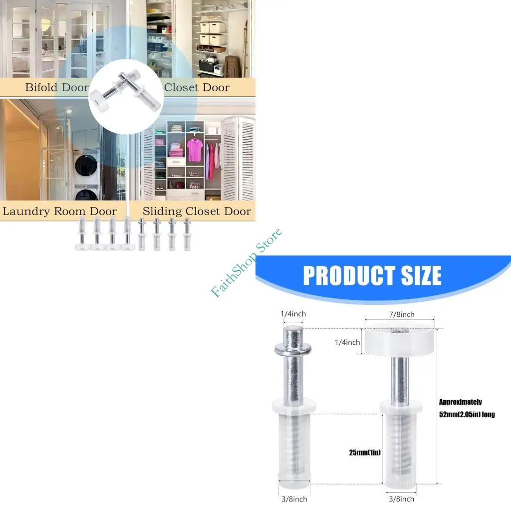 

124e 8pcs Bifold Door Top Riding Guide Guide и верхнее оборудование для дверного дверного оборудования легко в использовании