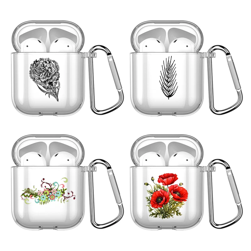 

Силиконовый чехол с цветочным рисунком для Apple Airpods 1 или 2, противоударный чехол для AirPods 3 Pro Pro2, прозрачные защитные чехлы для наушников