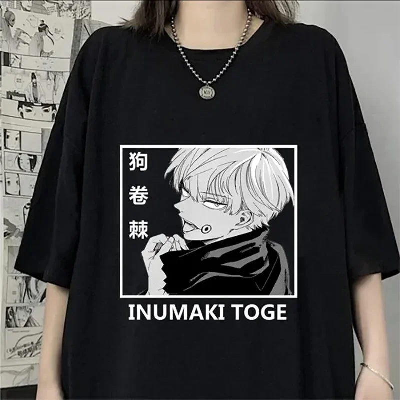 New Inumaki Toge Printed Short Sleeve Cool T Shirts Men Women Top Summer Anime Harajuku O Neck T Shirts