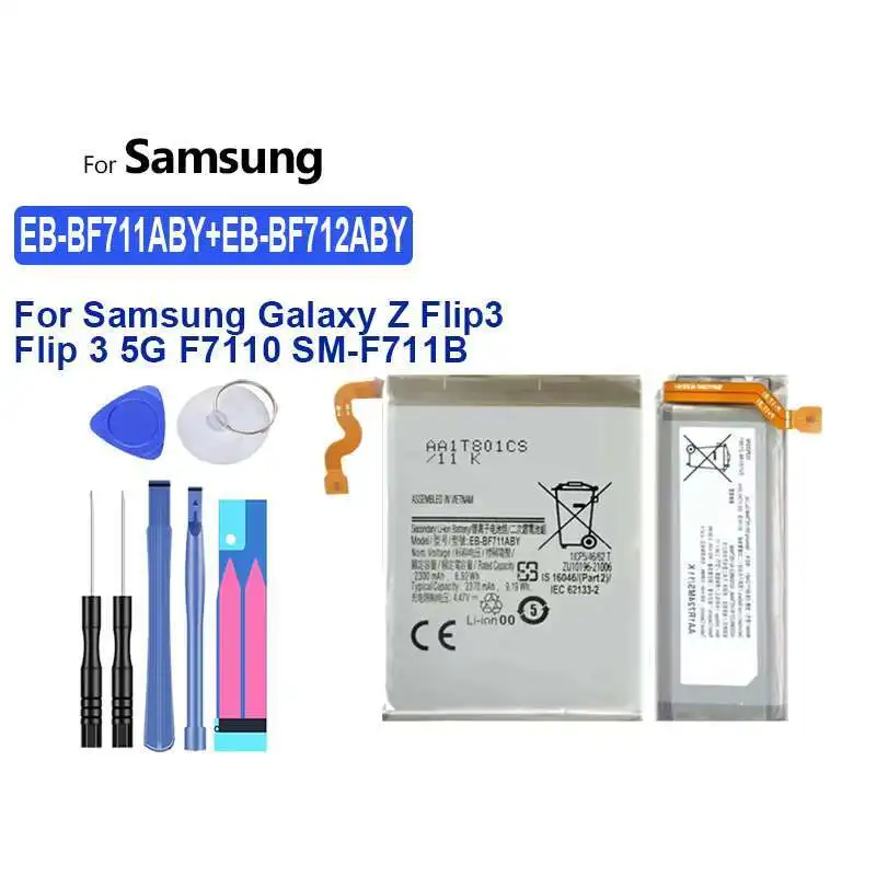 

Аккумулятор мобильного телефона для Samsung Galaxy Z Flip3 Flip 3 5G F7110 SM-F711B большой емкости EB-BF711ABY + EB-BF712ABY