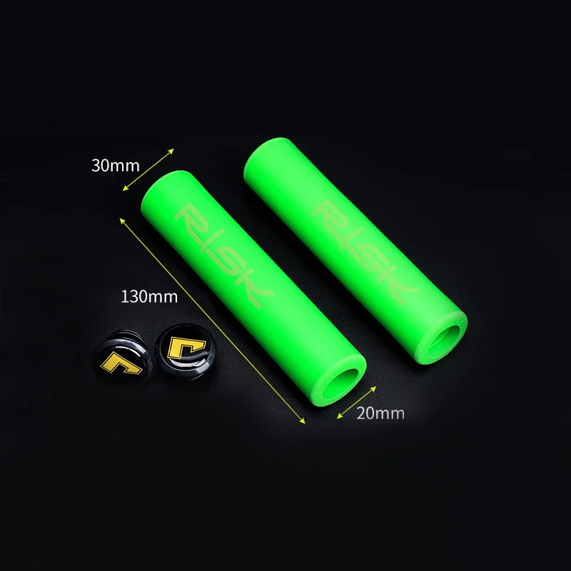 Risk 1 Pair Bicycle Silica Gel Handlebar Grips MTB Ultra-light Antiskid Soft Removeable Plastic End Plugs Bike Handle Bar Grips