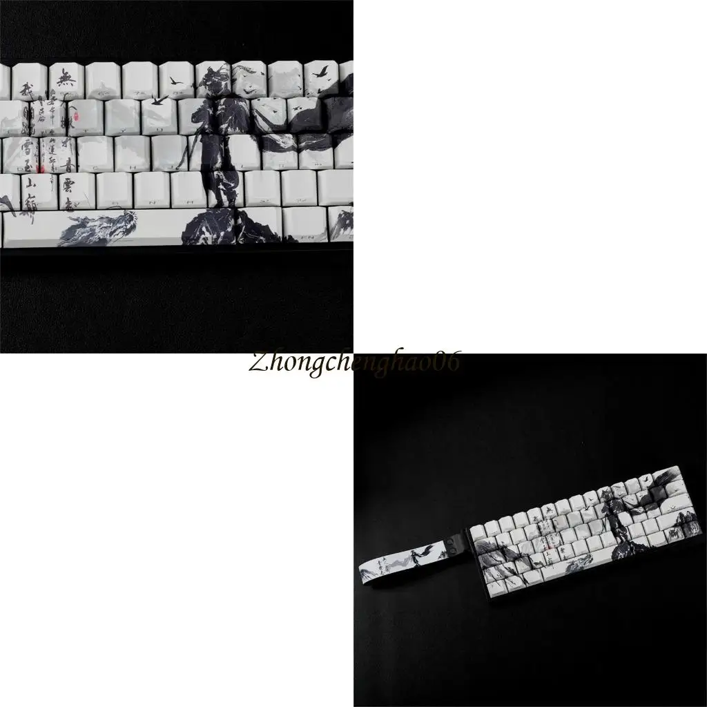 

The legends of chusen Themed PBT Keycaps Original Profile Dyes Sub Side Print For 61 64 68 ANSI ISOs Mechanical Keyboards 601F