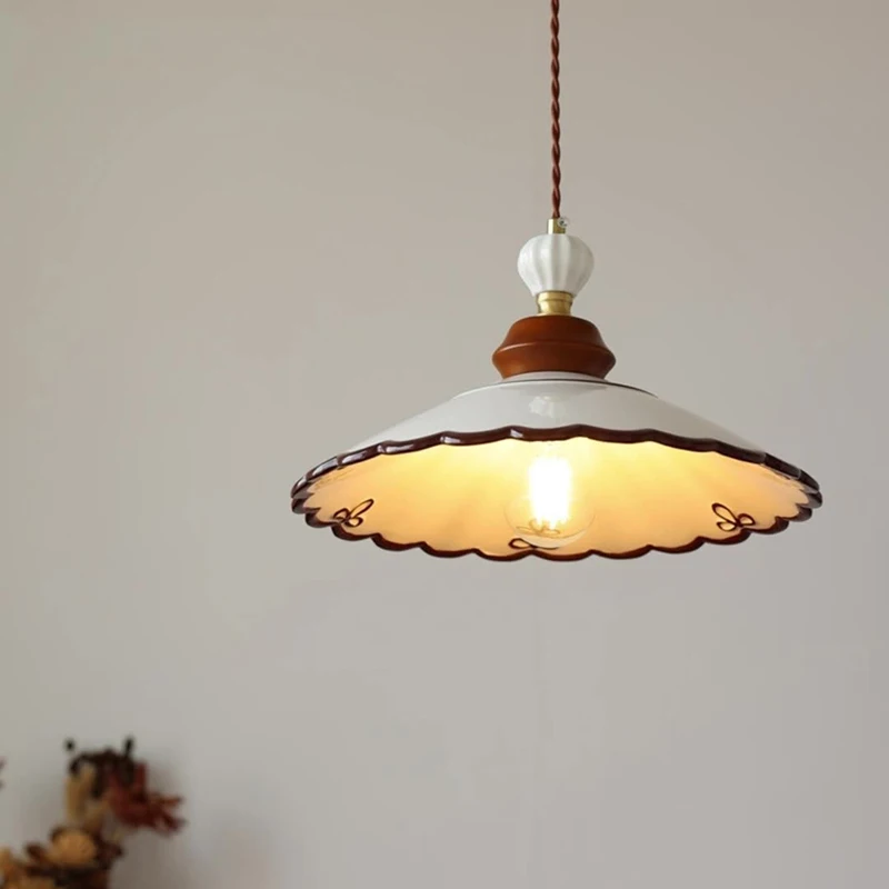 

Creative Hand-Painted Ceramics Chandelier Lights for Bedroom Bedside Living Room Restaurant Hallway Dining Table Hanging Lamp