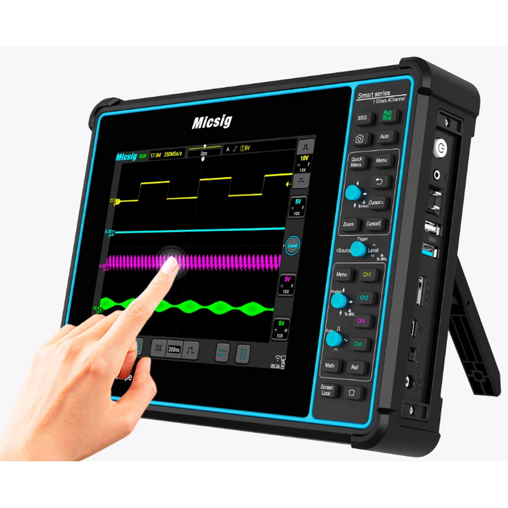 

Micsig STO2002 Smart Tablet Oscilloscope 2 Channels 200MHz 1GSa/S 70Mpts Touch Screen Oscilloscope with WIFI Function