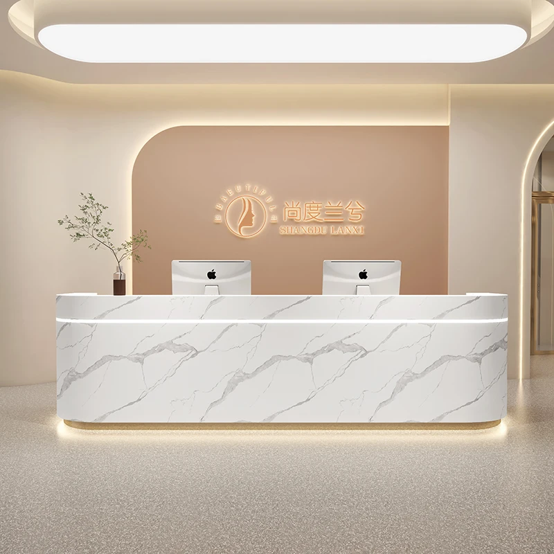 Writing Luxury Reception Desk Salon Standing Vanity Executive Reception Desk Desktop Silla De Escritorio Office Furniture