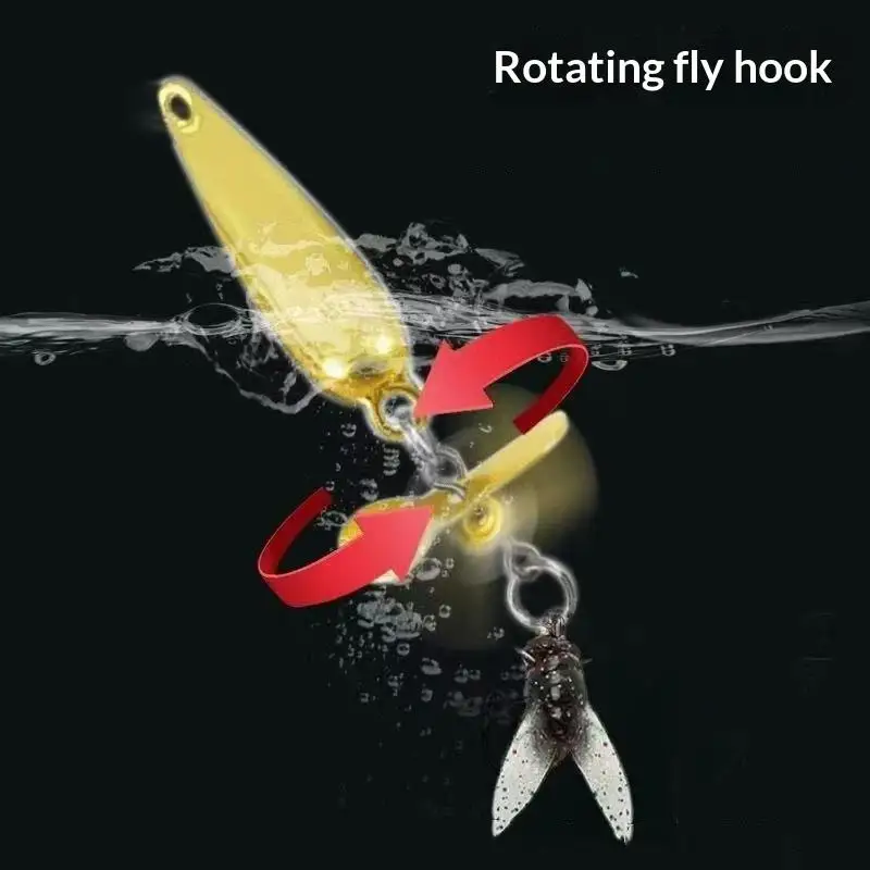 Fly Propeller Spinning Lure 5Pcs Metal Sequins Baits for Trout Fishing