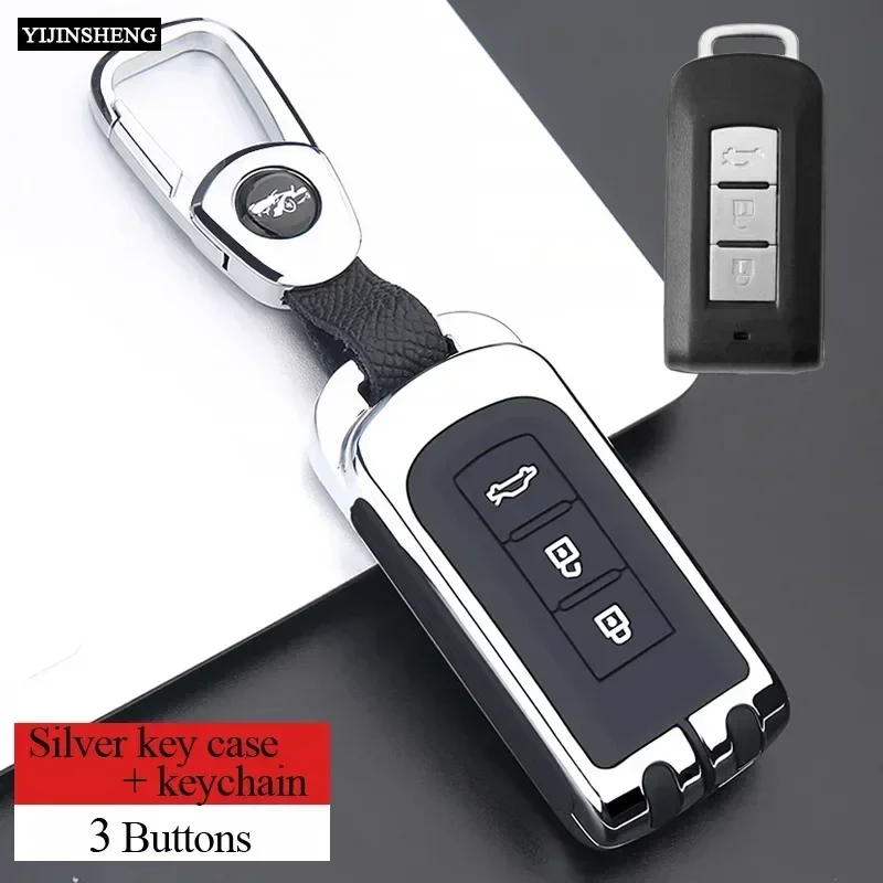 Car Key Case Cover For Mitsubishi L200 ASX Outlander 3 2015 Eclipse Cross Pajero Sport 2020 Lancer AXR RVR Nativa Montero Shogun