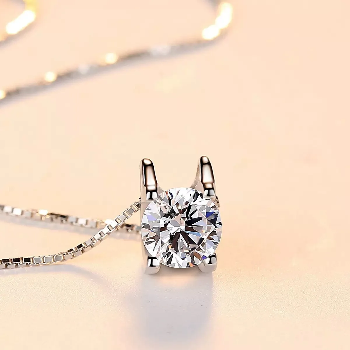 

2pcs 925 Silver Necklace Zircom for Women 18k Gold Plated Jewelry Pendant Birthday Party Gift Jewelry Sterling Silver