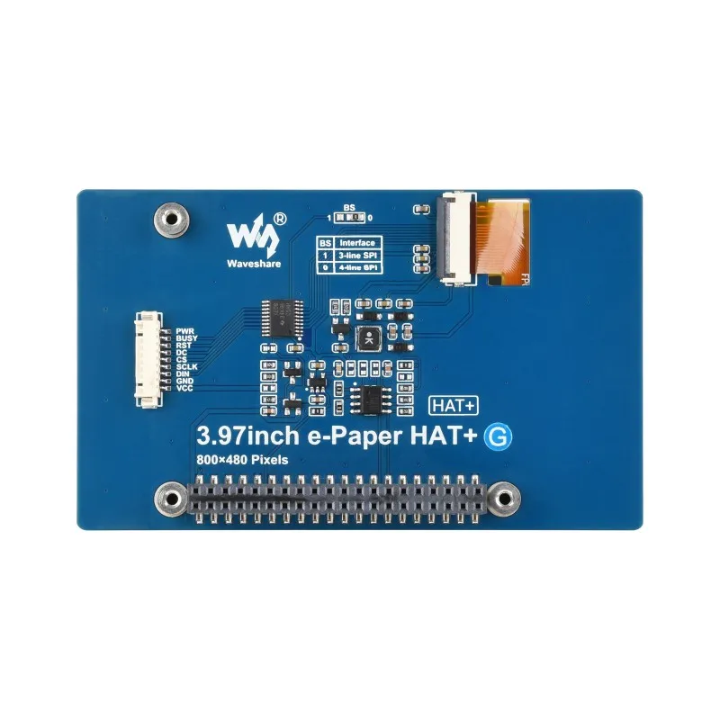 3,97-дюймовый 4-цветный экран E-Paper 800x480 (красный/желтый/черный/белый) с интерфейсом SPI, дисплей E-Ink HAT для Raspberry Pi с 40-контактным разъемом GPIO