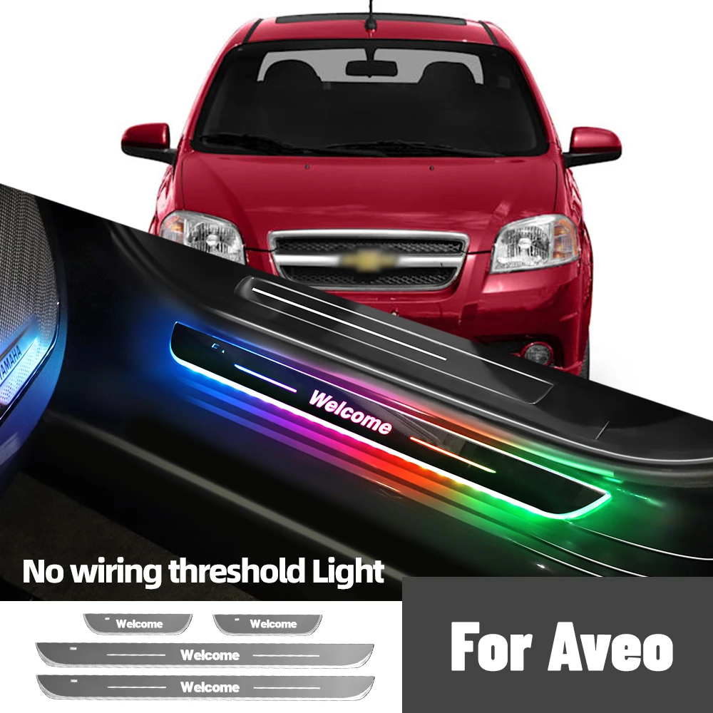 

For Chevrolet Aveo T200 T250 T300 2002-2017 Car Door Sill Light Customized Logo LED Welcome Threshold Pedal Lamp Accessories